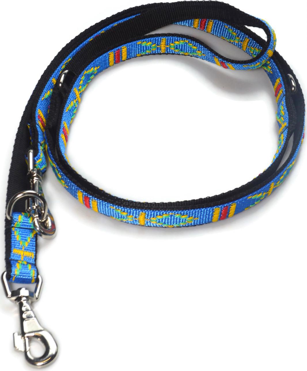 Alizoo Długa smycz przepinana podwójna , indiańska 25mm/220cm - ALIZOO