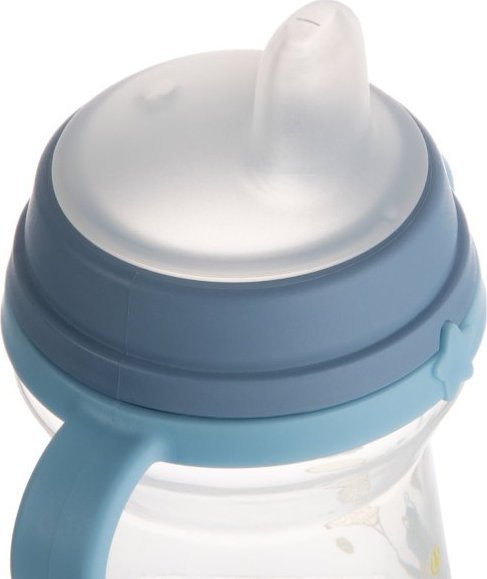 Canpol CANPOL Kubek z silikonowym ustnikiem FirstCup 250ml BONJOUR niebieski