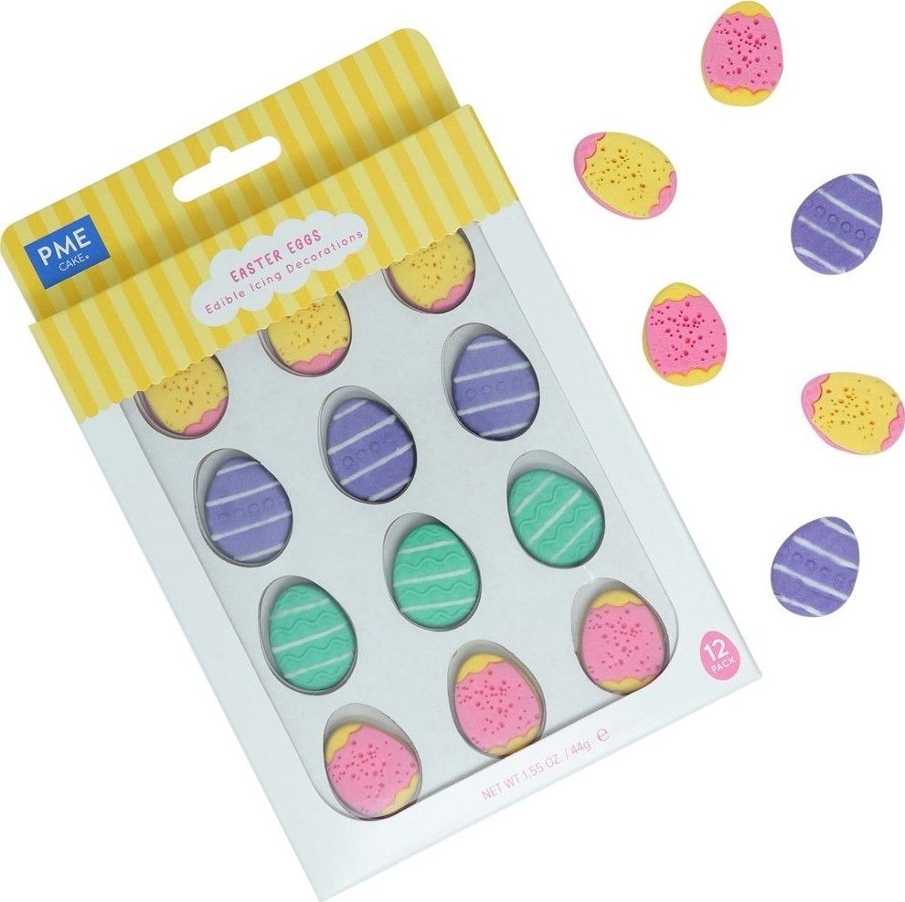 PME Wielkanocne jadalne ozdoby cukrowe pisanki 12 sztuk)