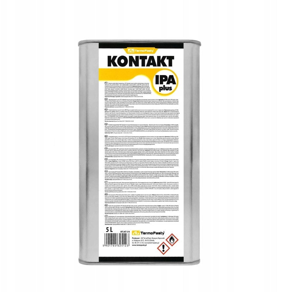 ALKOHOL IZOPROPYLOWY KONTAKT-IPA-PLUS/5000 KANISTER METALOWY 5 l AG TERMOPASTY