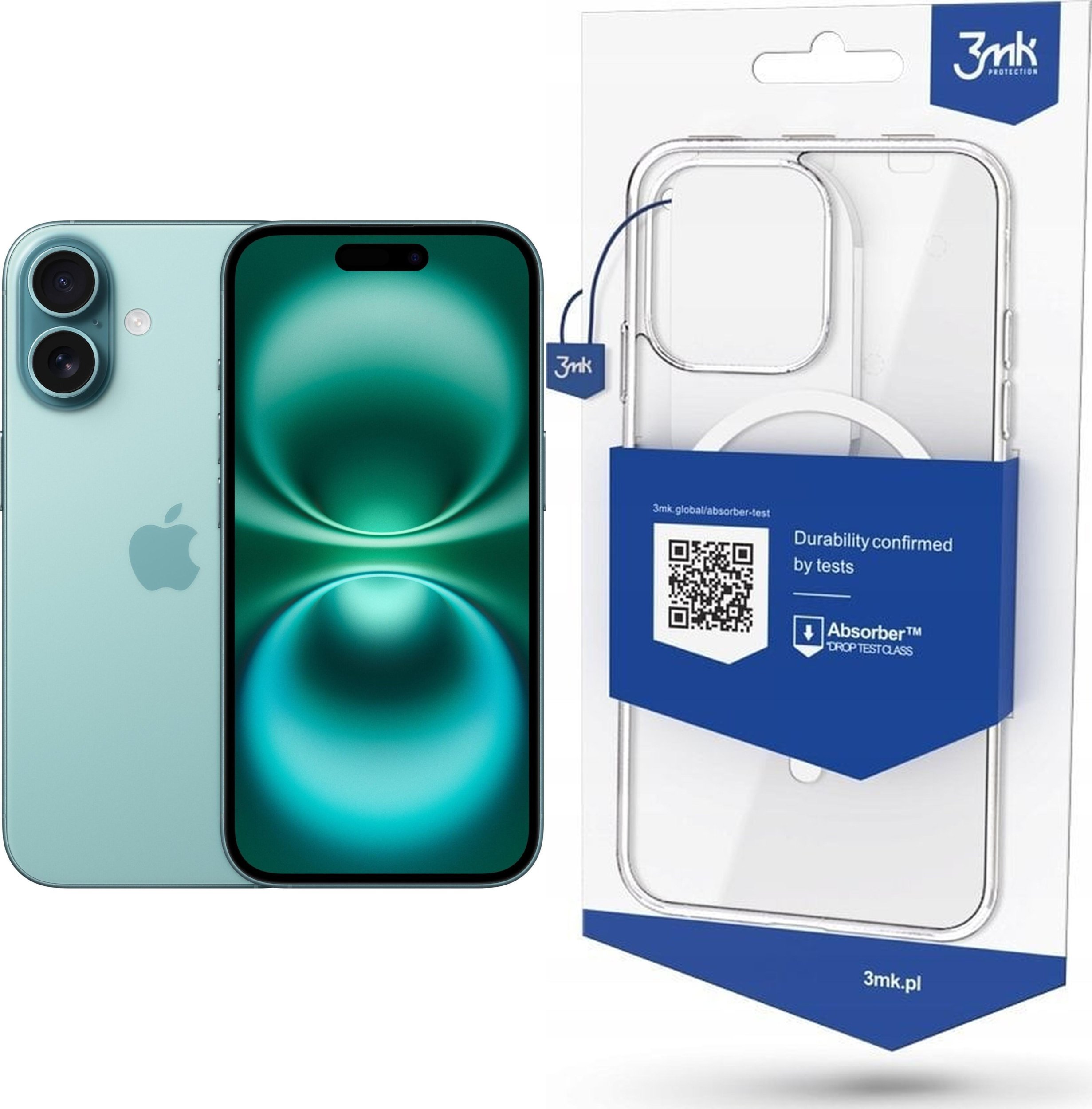 Smartfon Apple iPhone 16 128GB Teal (MYED3) + Etui MagCase