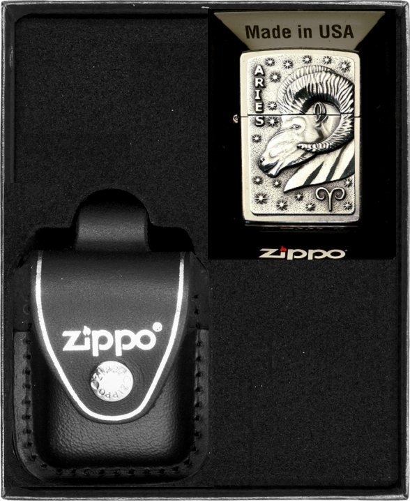 Zestaw ZIPPO Zapalniczka ZODIAC AIRES baran Prezentowy No3