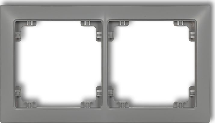 Karlik Ramka uniwersalna podwójna z tworzywa Deco Soft szary mat (27DRSO-2)