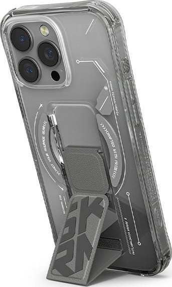 Skinarma etui Helio iPhone 16 Pro Max 6.9" Magnetic Charging + Grip Stand titanium