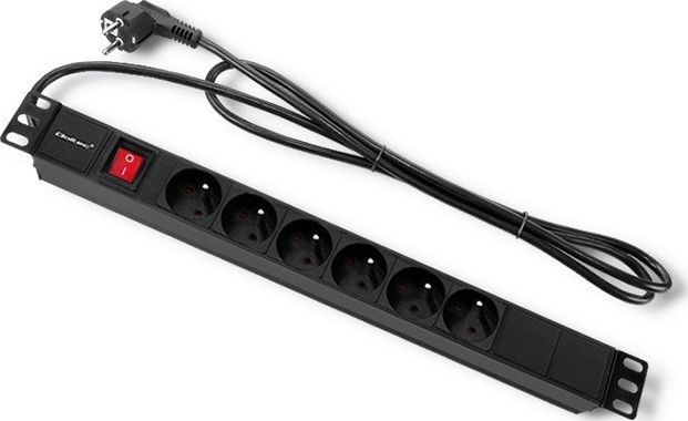 Qoltec Listwa zasilająca do szafy RACK 1U 16A PDU 6xFRENCH 2m (54470)