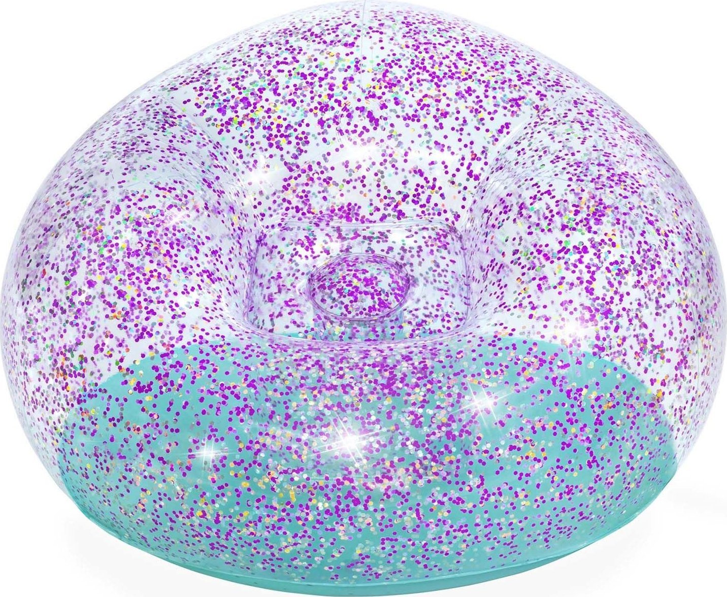 Bestway Fotel dmuchany z brokatem, 114x112x66 cm, fioletowy