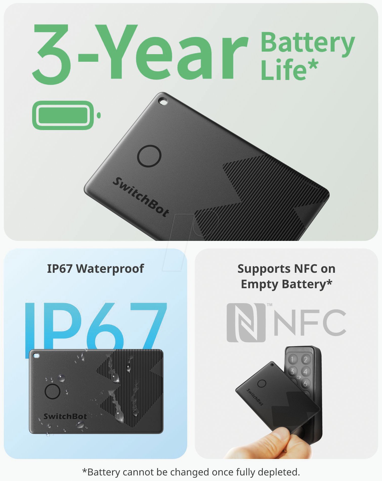 SwitchBot Geldbörsen-Tracker-Karte NFC-kompatibel