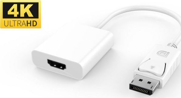 Adapter AV MicroConnect DisplayPort - HDMI biały (DPHDMI3W)