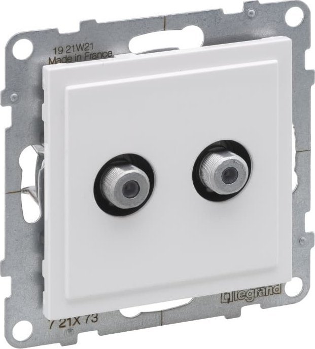 Legrand SUNO Gniazdo antenowe podwójne SAT typ F końcowe 1,5dB białe 721173