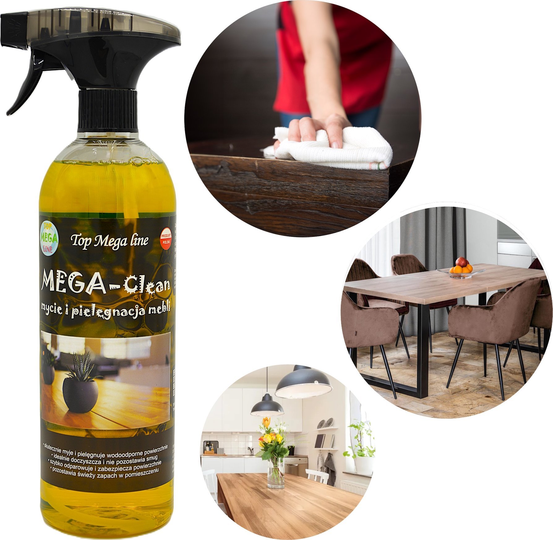 Dolphin PŁYN MEGA CLEAN DO CZYSZCZENIA I PIELĘGNACJI MEBLI ANTYSTATYCZNY 750ML