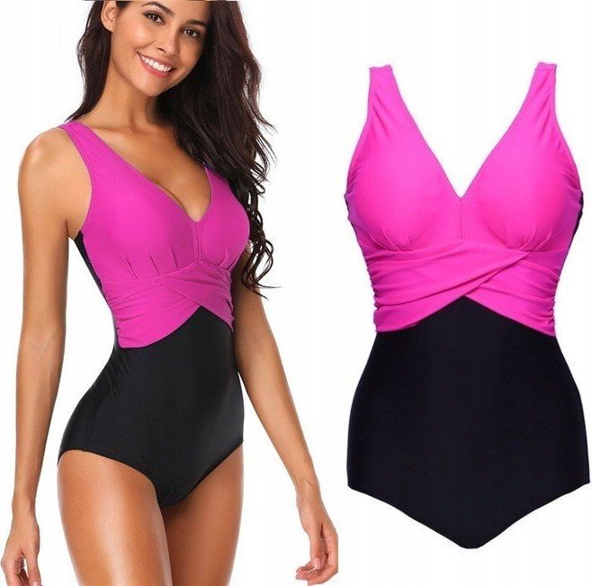 Pan i Pani Gadżet Jednoczęściowy strój kąpielowy plus size Różowy L