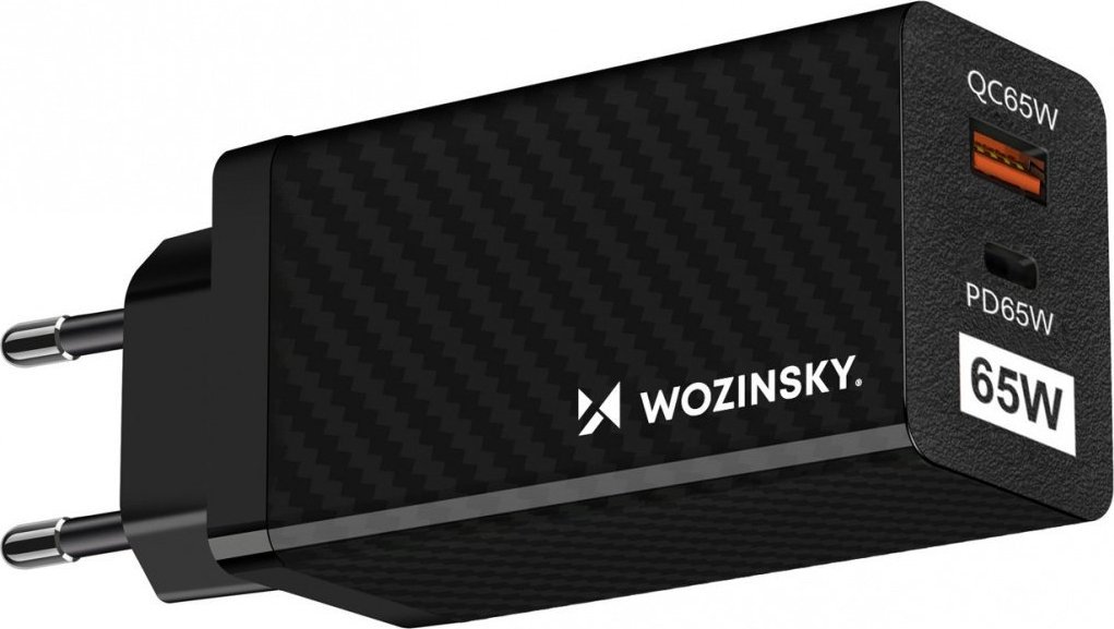 Ładowarka Braders Ładowarka Sieciowa GaN 65W z portami USB, USB C wspiera QC 3.0 PD czarna (WWCG01)