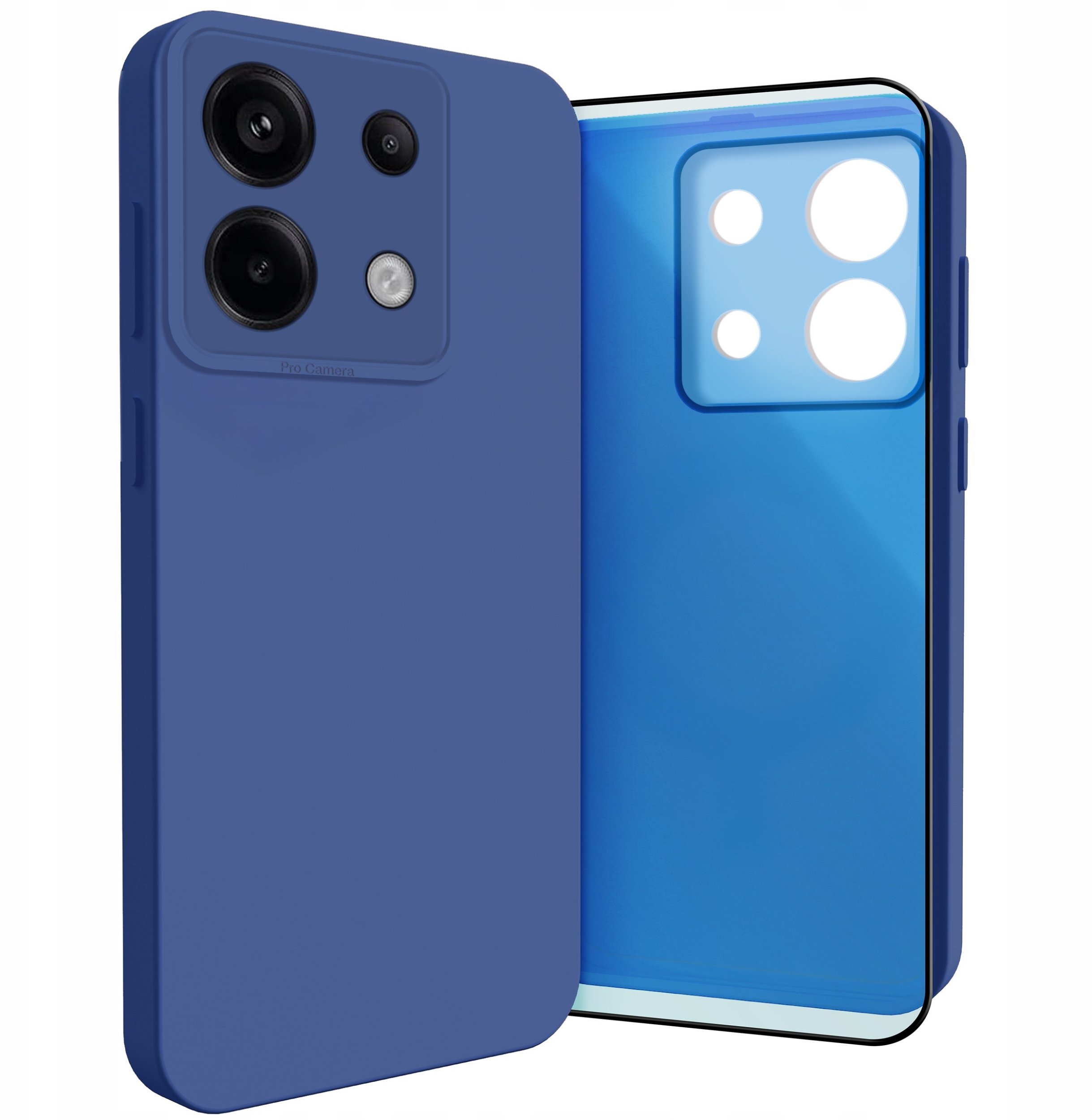 Etui do Xiaomi Redmi Note 13 4G (Osłona Kamery, Granatowe, Plecki) Szkło