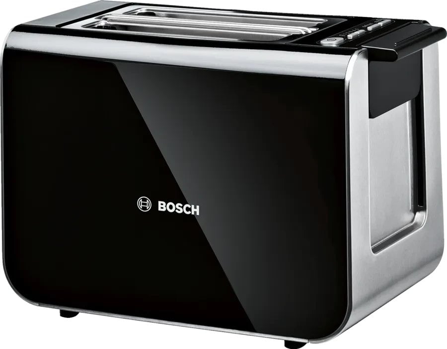 Bosch TAT8613N, 2 slice(s), Black, Stainless steel, Buttons, Level, LED, 860 W