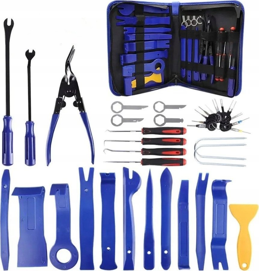 Zestaw narzędzi Falon-Tech ŚCIĄGACZE DO DEMONTAŻU TAPICERKI WYJMAKI SPINEK RADIA BOCZKÓW KLUCZE ŁYŻKI