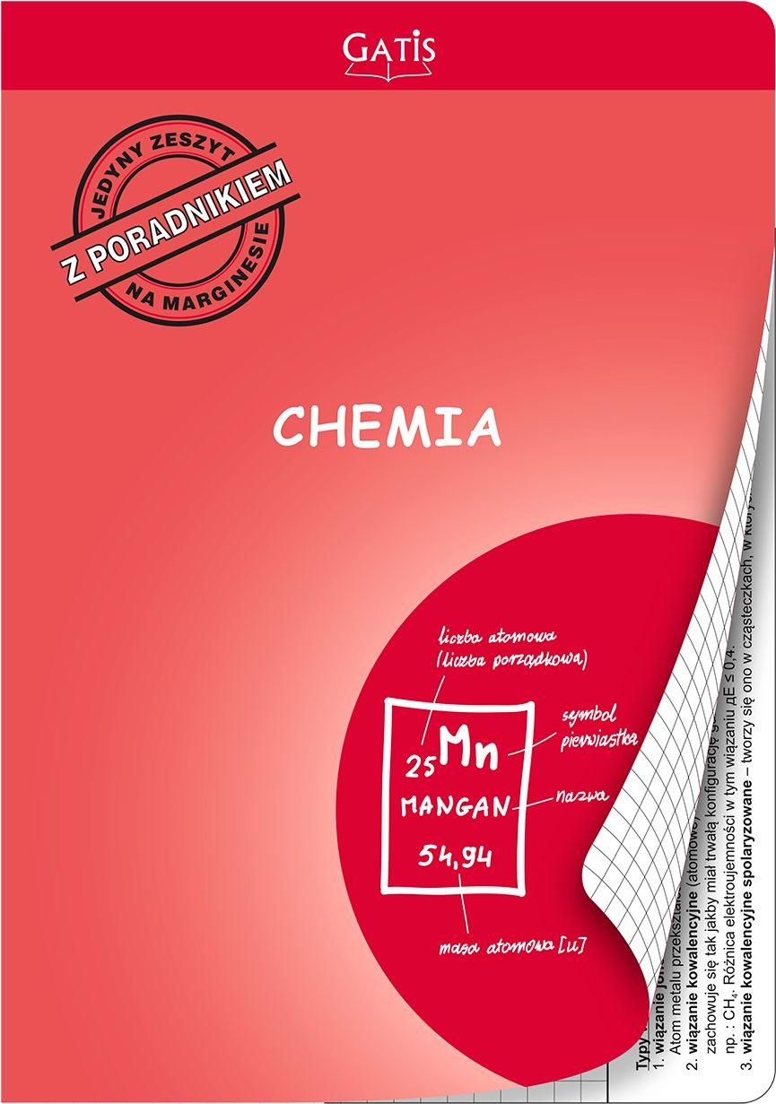 Gatis Zeszyt do chemii A5/60 kartek w kratkÄ™