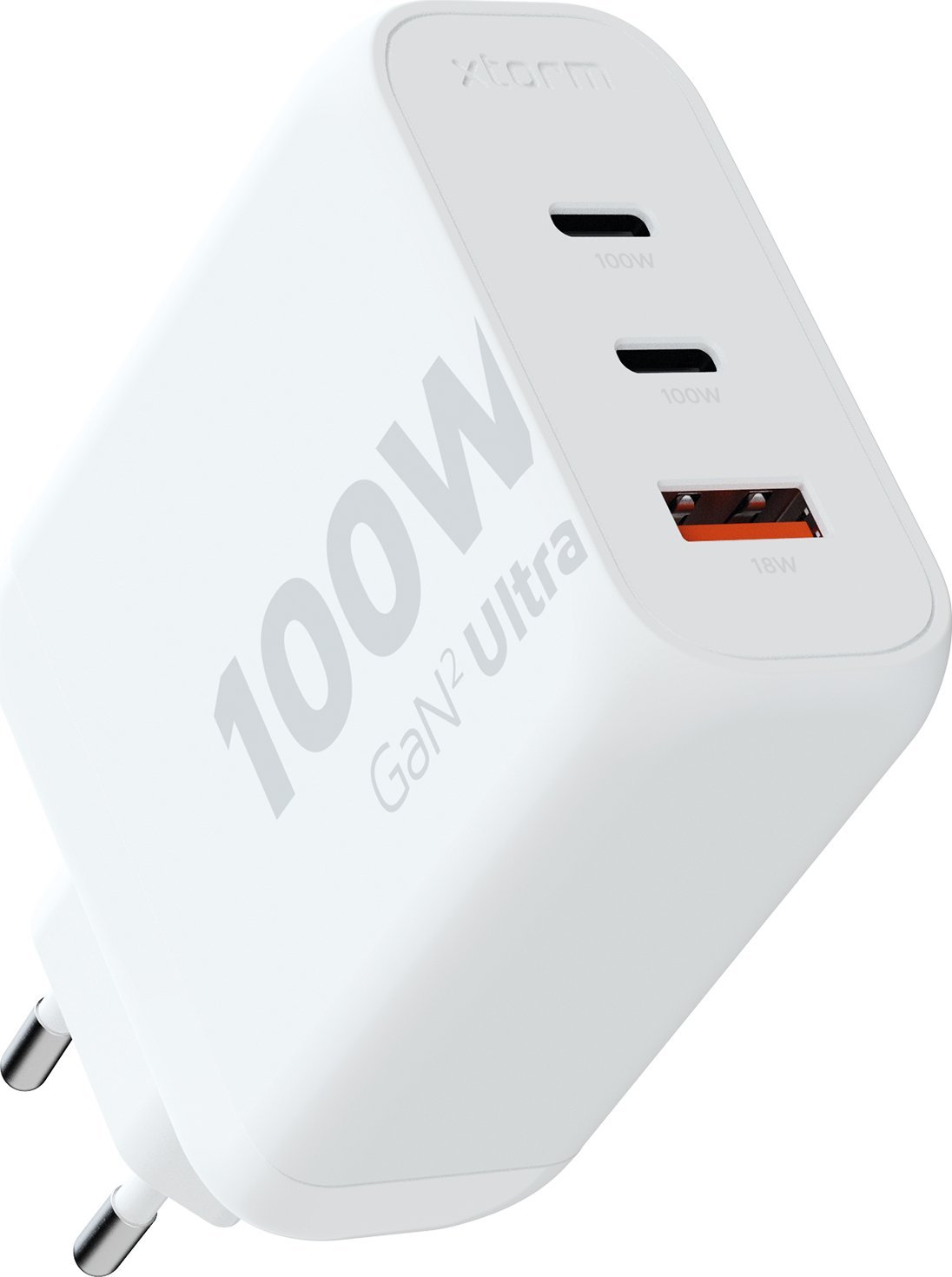 Ładowarka Xtorm Ładowarka cienna Ultra GaN2 100W 2xUSB-C PD,1xUSB-A QC 3.0 Biała