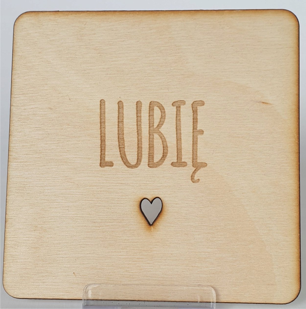 details Podkładki pod kubek 10x10cm drewno nadruk lubię