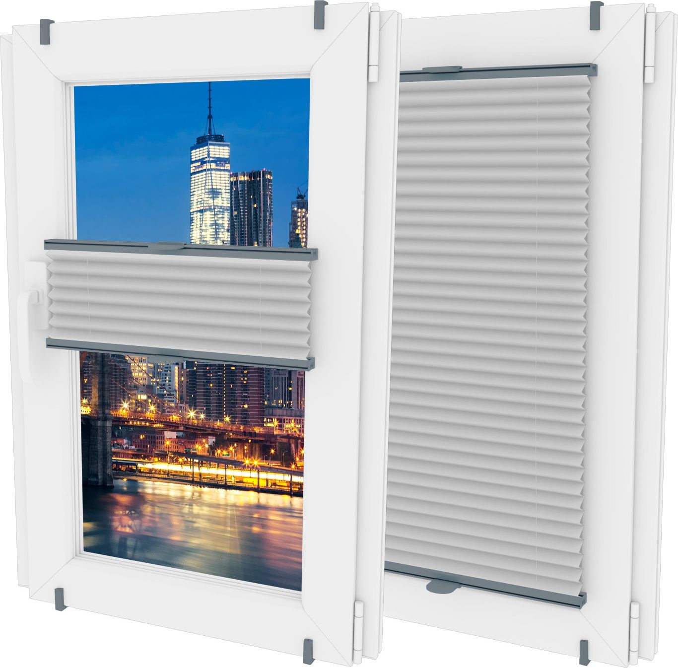 Oslonaokna 'Roleta plisowana plisa wysokość do 220cm kolor Jasnoszary'