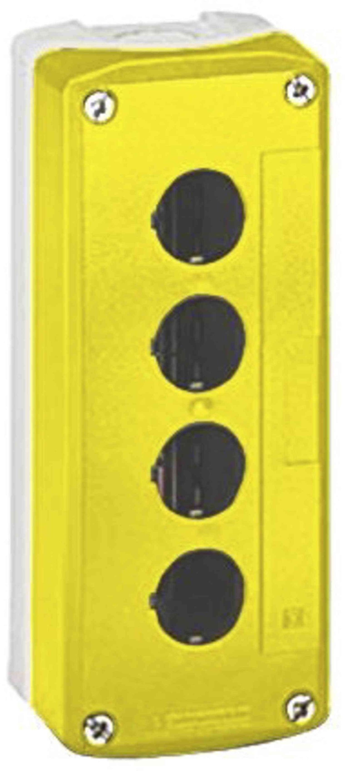 Pokrywa pusta żółta z jasnoszarą podstawą, 4 otwory XALK04