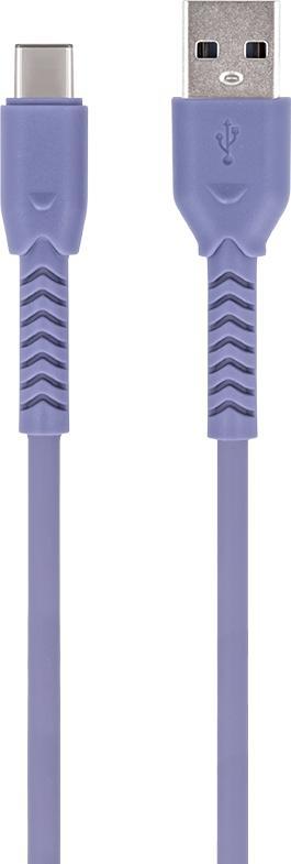 Kabel USB Techonic TelForceOne Maxlife kabel MXUC-04 USB - USB-C 1,0 m 3A fioletowy