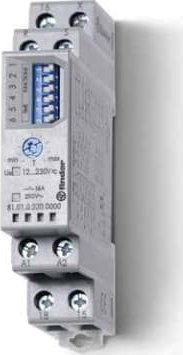 Finder Przekaźnik czasowy 1P 16A 12-230V AC/DC 0,1s-10h wielofunkcyjny AI, DI, SW, SP, BE, DE, Eeb 81.01.0.230.0000