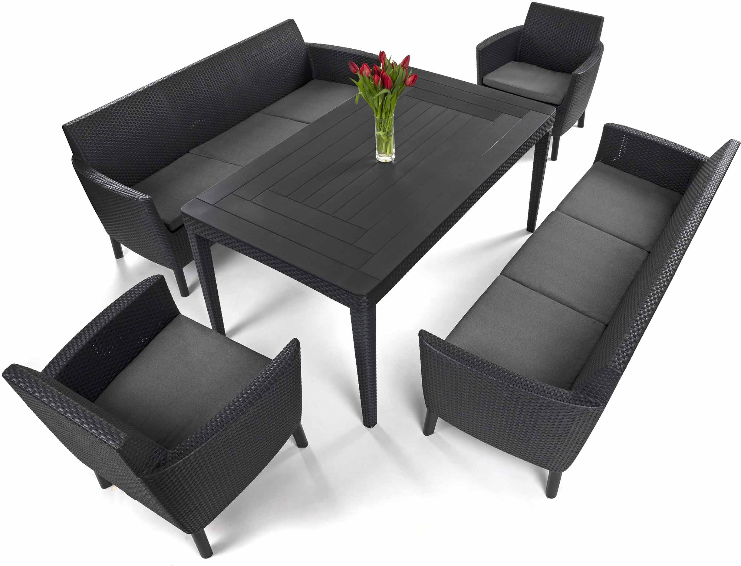 Zestaw mebli ogrodowych Salemo Fiesta Max Girona dla 8 osób grafitowy