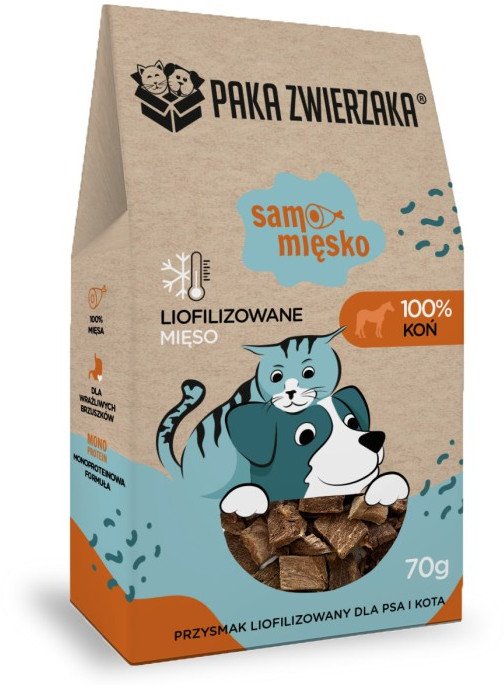 Paka Zwierzaka Przysmak liofilizowany Samo Mięsko KOŃ 70g