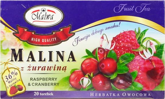 MALWA HERBATA OWOCOWA MALINA Z ŻURAWINĄ 20X2G 42037838