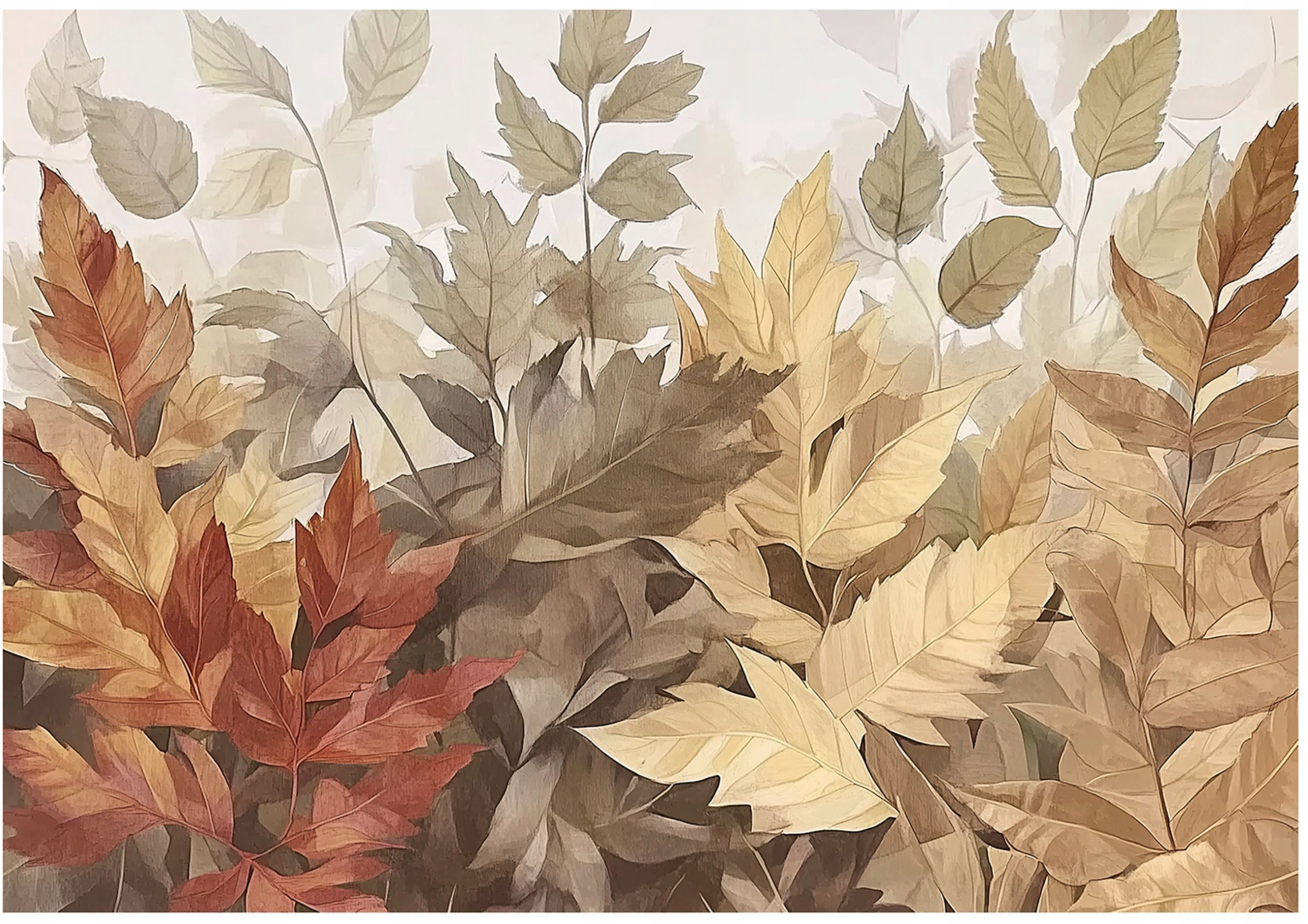 Fototapeta Liście Jesienne Brązowy Sypialnia Salon Tapeta Flizelina 350X250