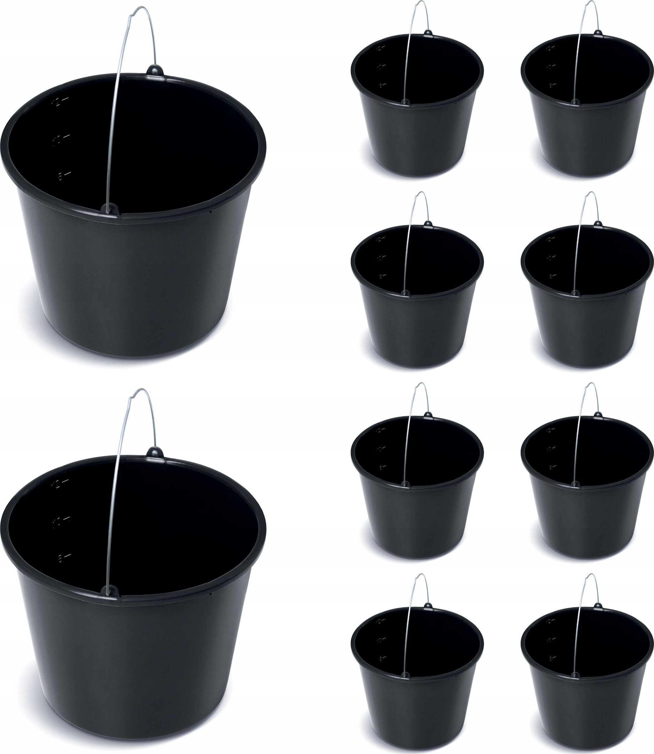 10x Wiadro budowlane 12l Gospodarcze plastikowe