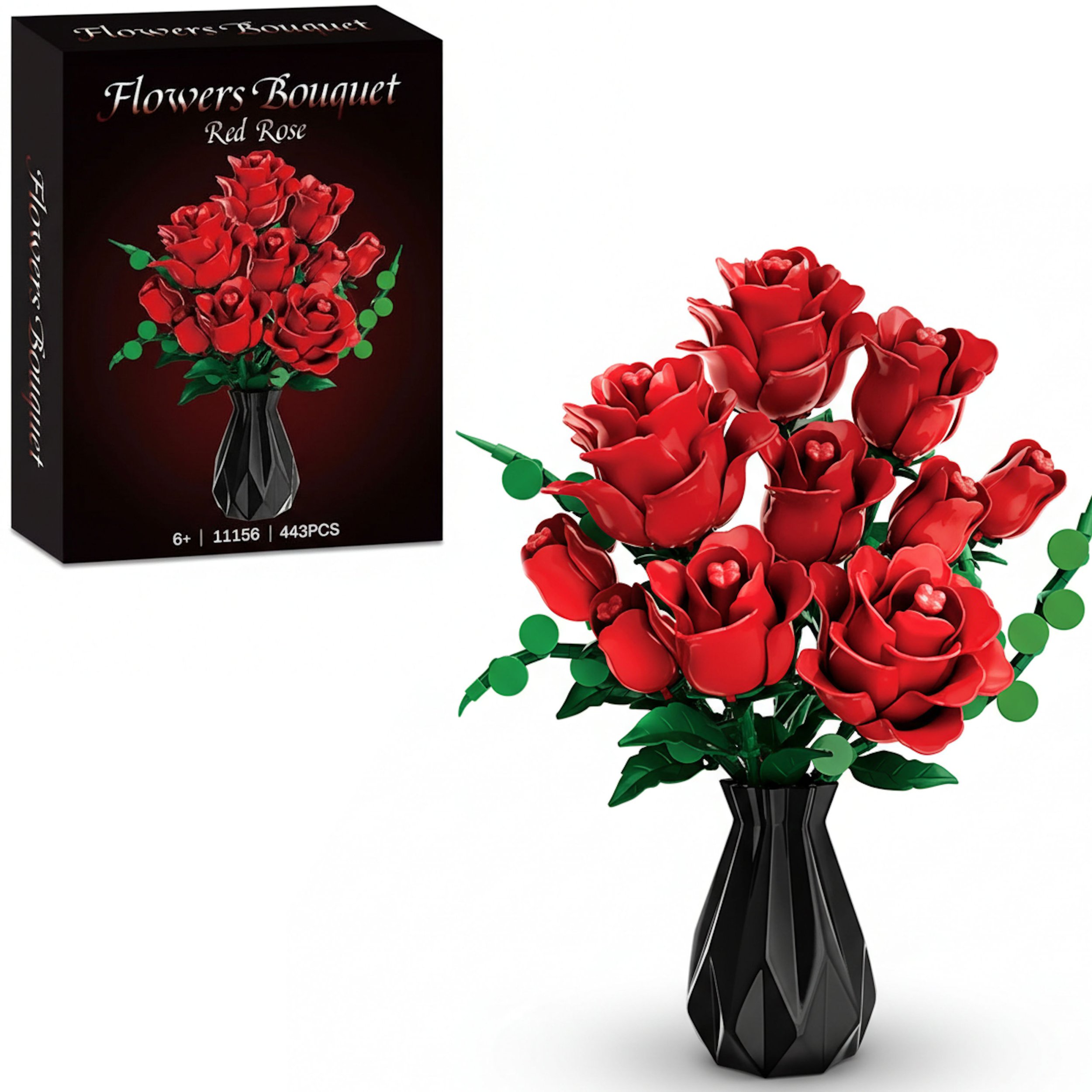 Coil klocki konstrukcyjne zestaw 403 el. elementy czerwone róże