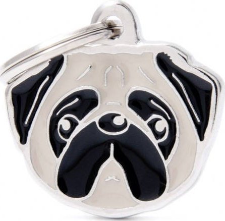 Zawieszka Adresówka Identyfikator z grawerem dla psa mops