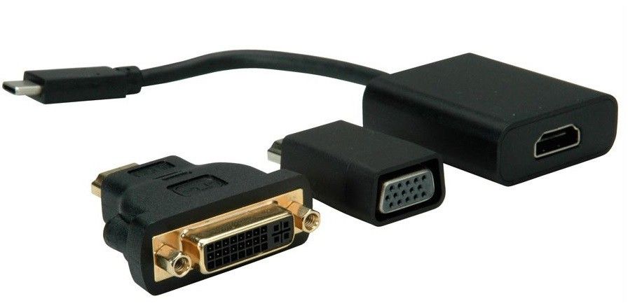 Adapter USB Value USB-C - HDMI USB-C - VGA USB-C - DVI Czarny (58584)
