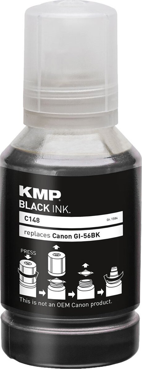 KMP C148 Ink Tank black compatible with Canon GI-56 PGBK