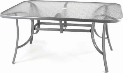 Halmar Stół MOSLER popielaty ogrodowy z zaokrąglonymi krawędziami HALMAR