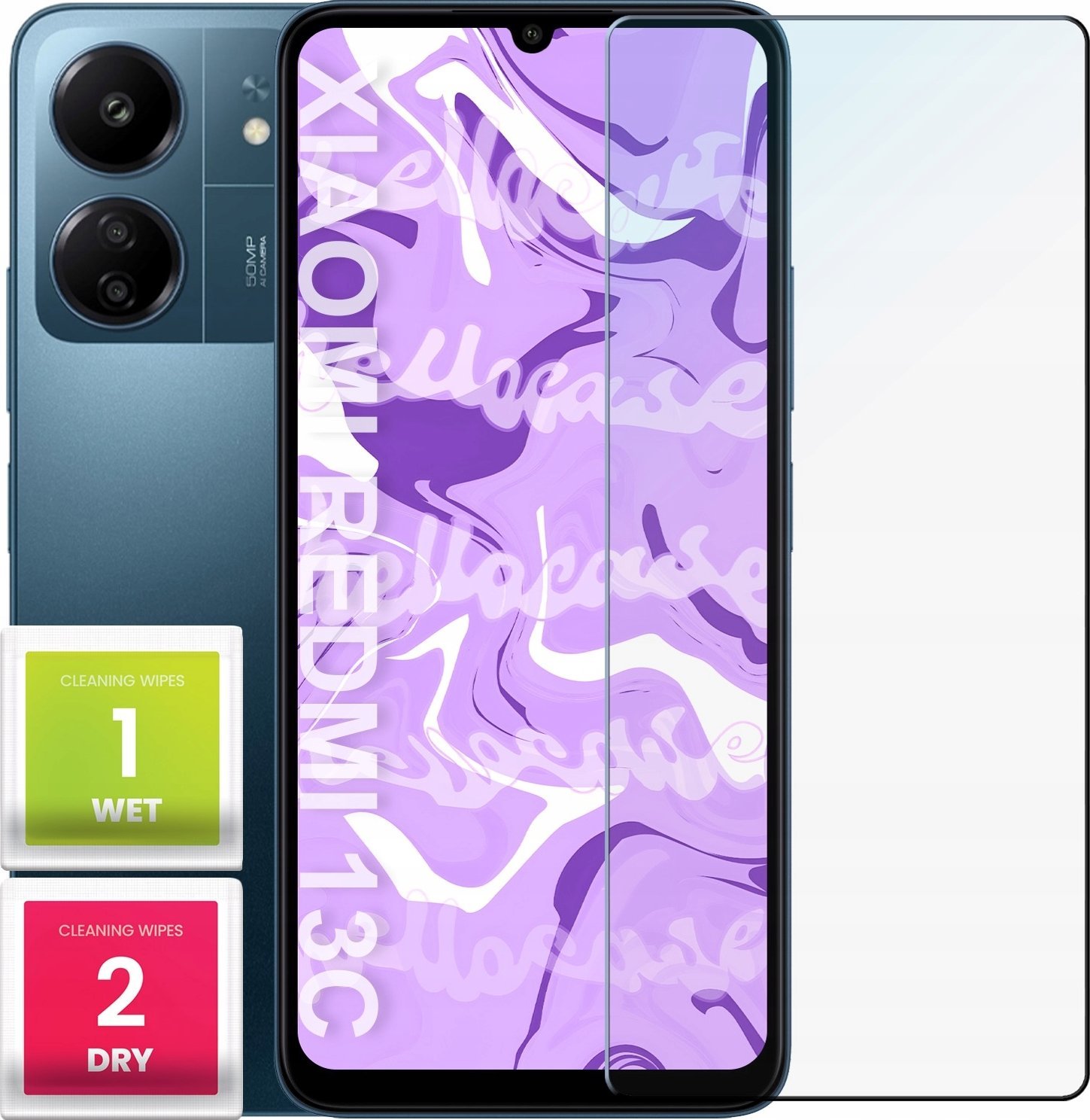 Hello Case Szkło Hartowane do Xiaomi Redmi 13C 4G / 13C 5G / Poco C65 szybka 9H 2.5D