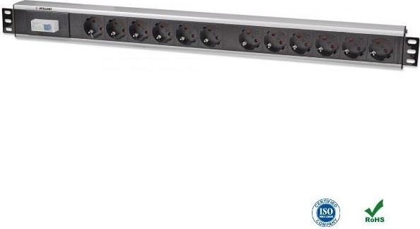 Intellinet Network Solutions Listwa zasilająca Intellinet Rackowa, pionowa, 12 gniazd (Schuko) H-DPRP12I2