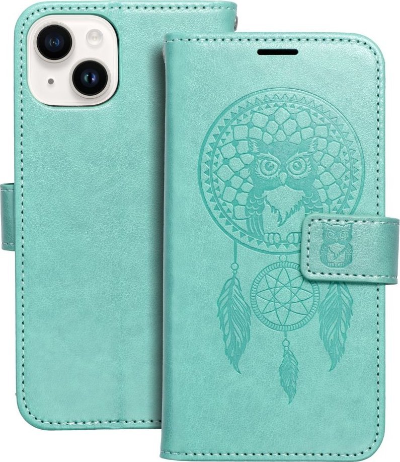 OEM Kabura MEZZO Book do IPHONE 14 łapacz snów zielony