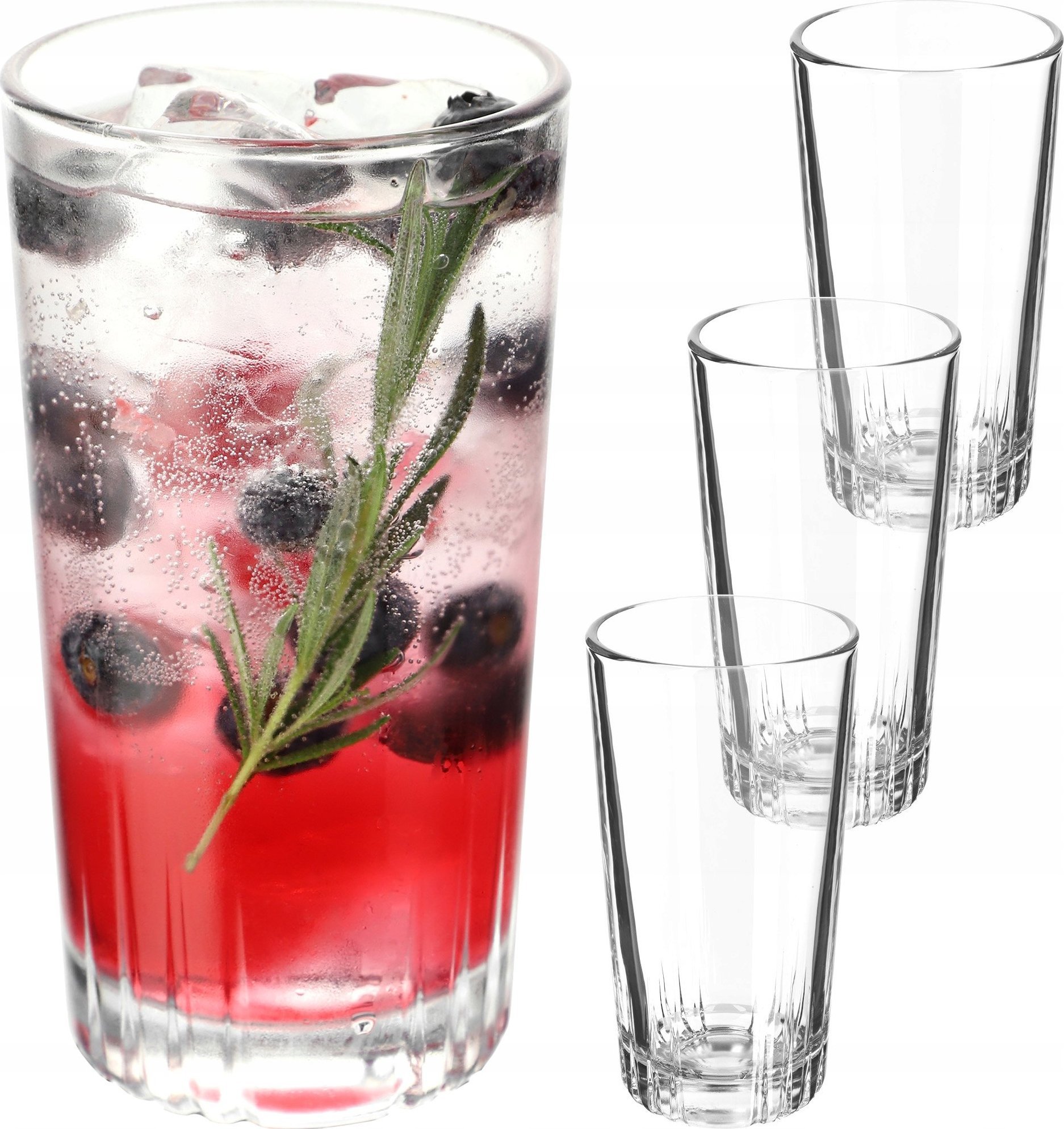 Kadax Zestaw Szklanek 4x Szklanki 340ml Do Napojów Drink