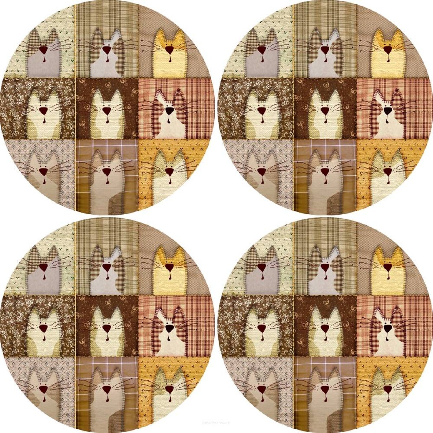 Bertoni Zestaw podkładek na stół okrągłych 4D - PEXESO BEIGE