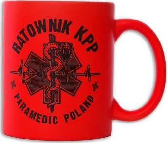 Polska Firma Kubek RATOWNIK KPP żmija 330 ml - pomarańczowy FLUO
