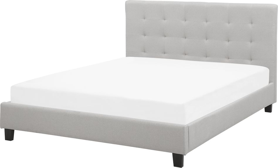 Beliani Łóżko tapicerowane 160 x 200 cm jasnoszare LA ROCHELLE