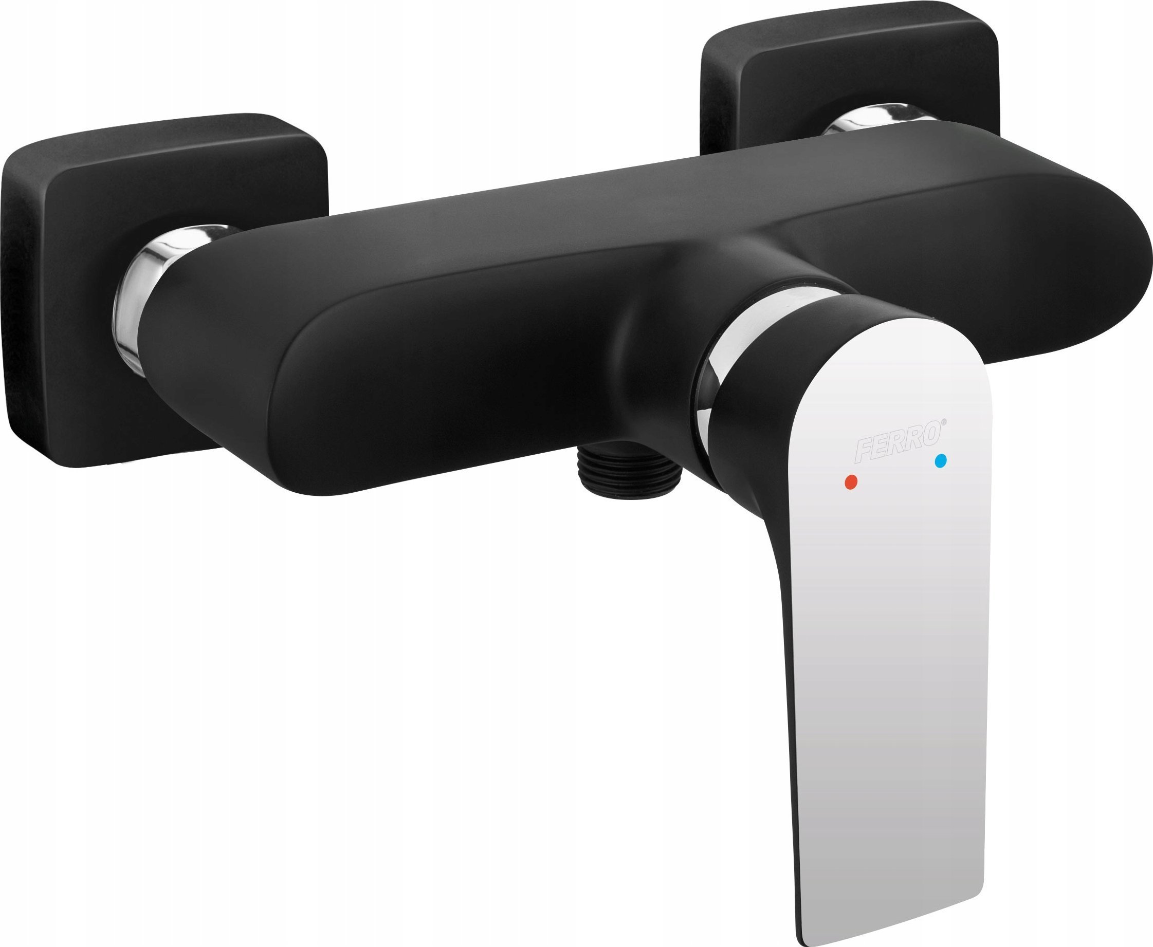 Bateria prysznicowa Ferro BAT. ALGEO SQUARE NATRYSKOWA ŚCIENNA CZARNY FERRO // BF.BAQ7BLC