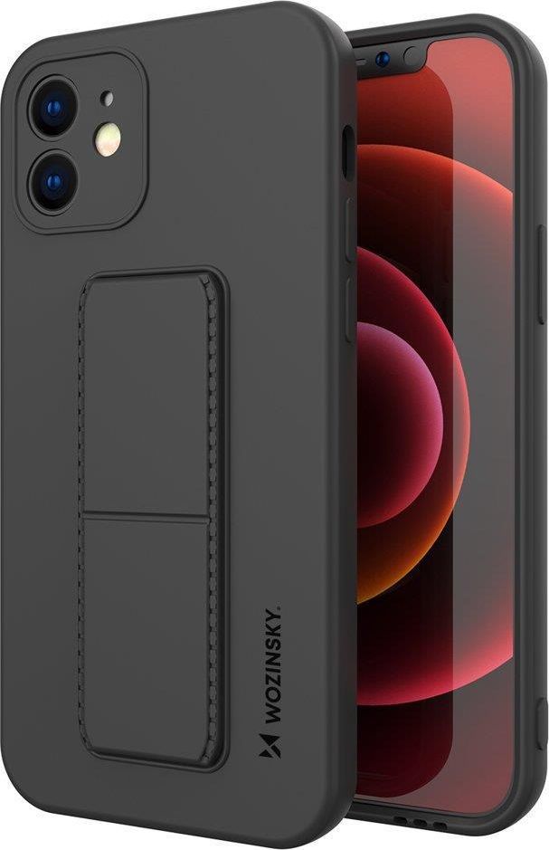 Wozinsky Kickstand Case elastyczne silikonowe etui z podstawką iPhone XS Max czarny