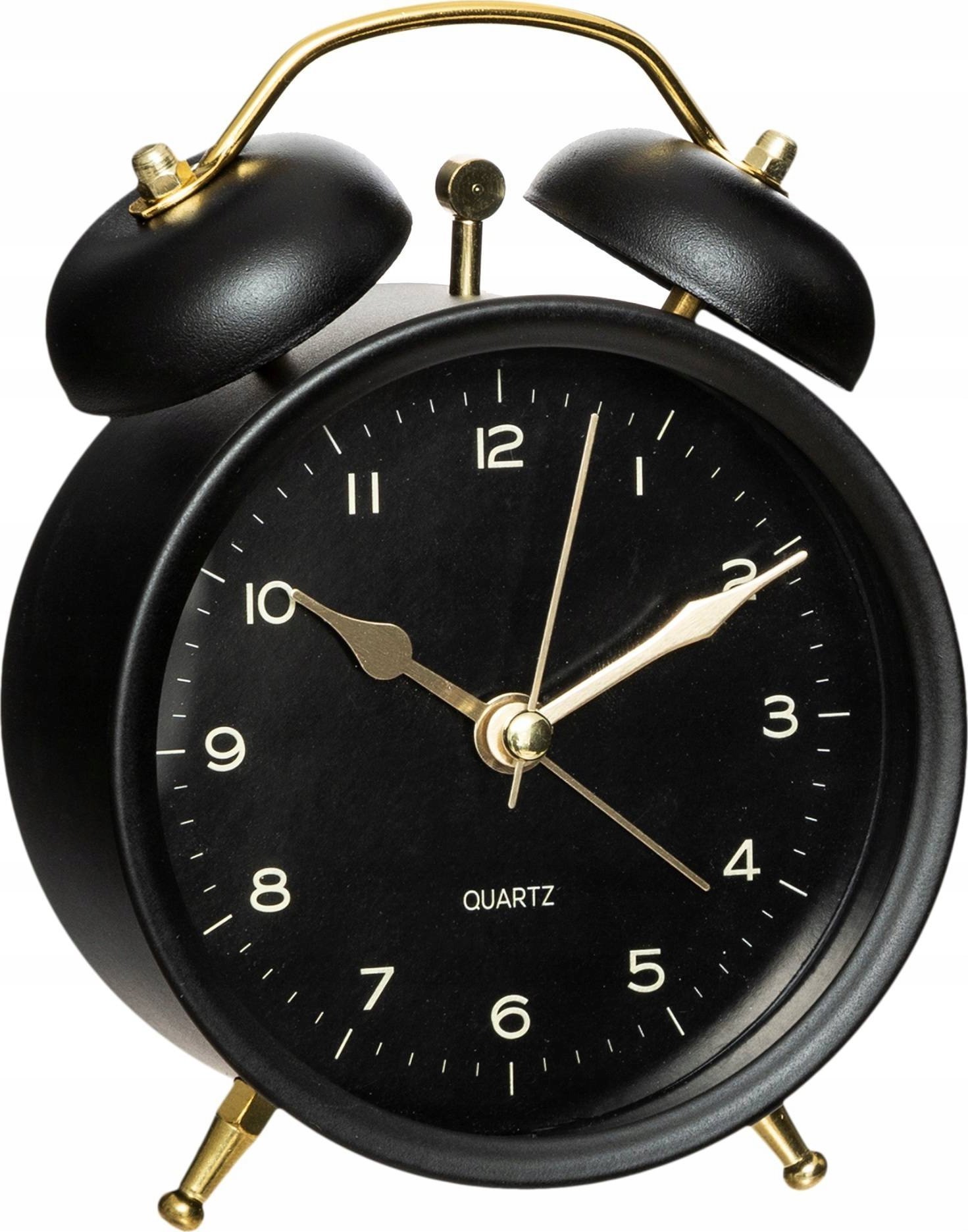 Atmosphera Zegarek budzik ze złotymi wskazówkami, czarny
