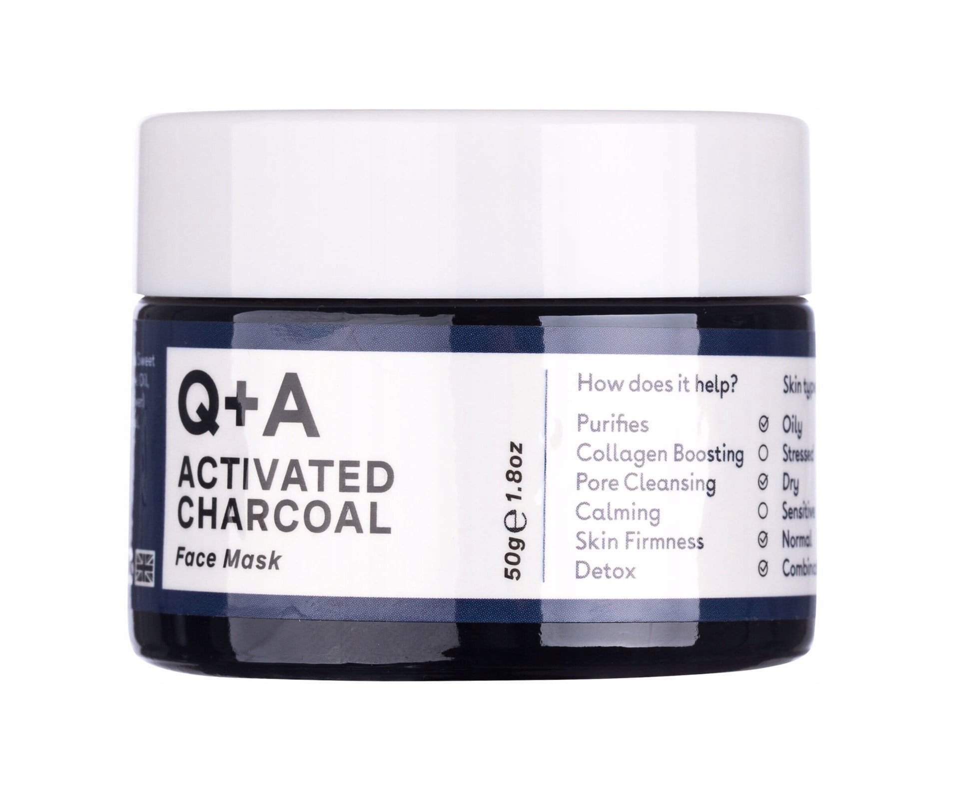 Veido kaukė Q+A Activated Charcoal, 50 g