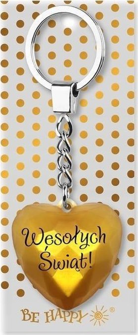 Brelok świąteczny Wesołych Świąt serce złoty