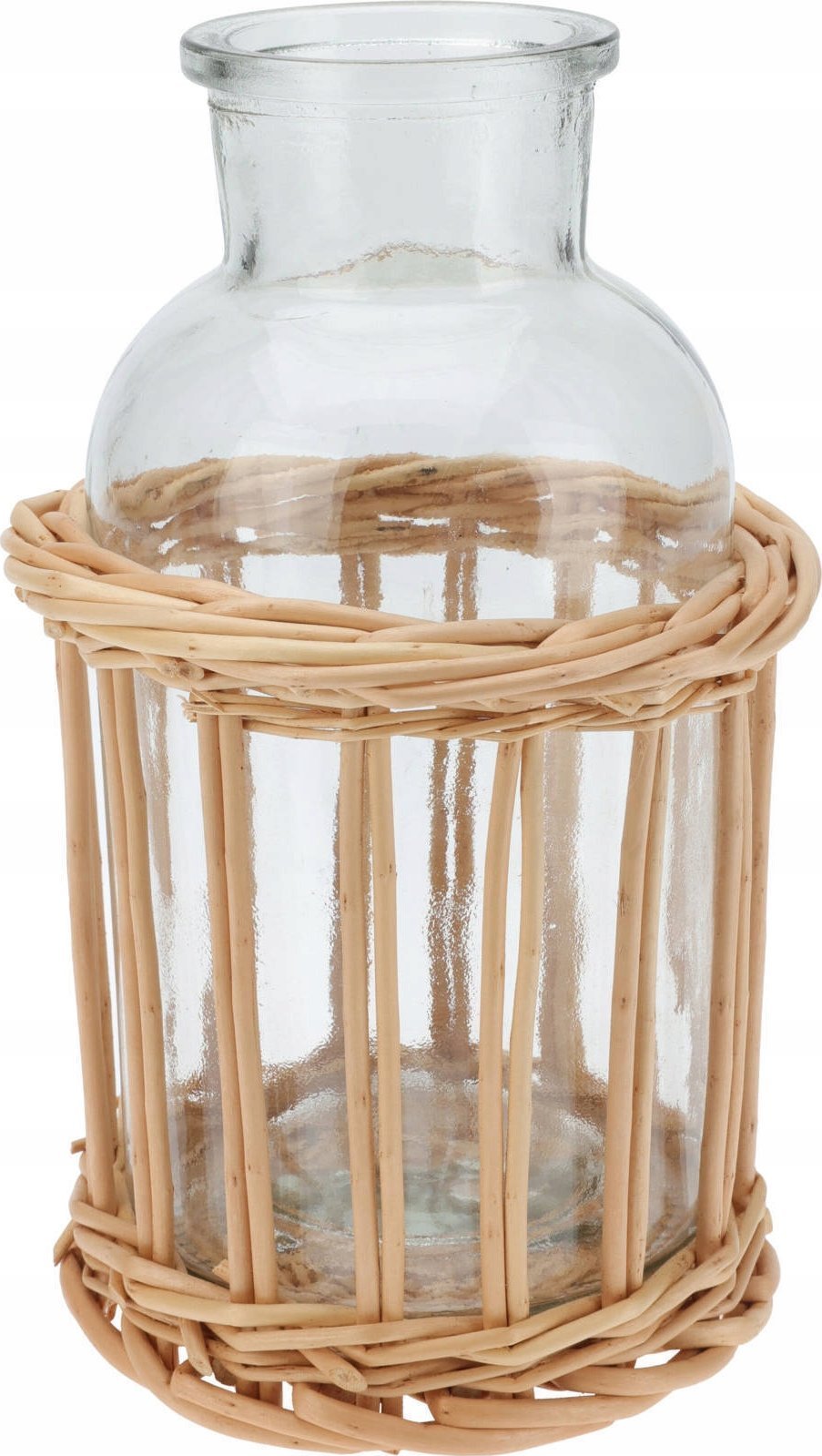 Home Styling Collection Butelka dekoracyjna w wiklinowym koszyku
