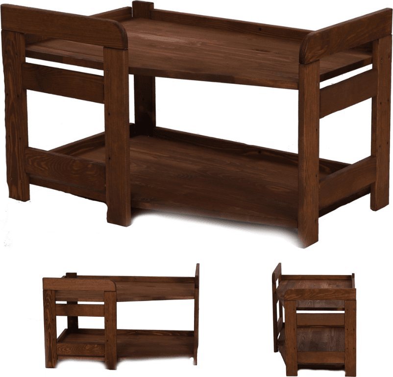 Wamar-Sosenka Regał Modułowy Wewnętrzny 44x72x44,8cm 2 Półki BERDO Brązowy Olejowany Drewno sosnowe R2PW_44X072X45_RF1 / Wamar-Sosenka